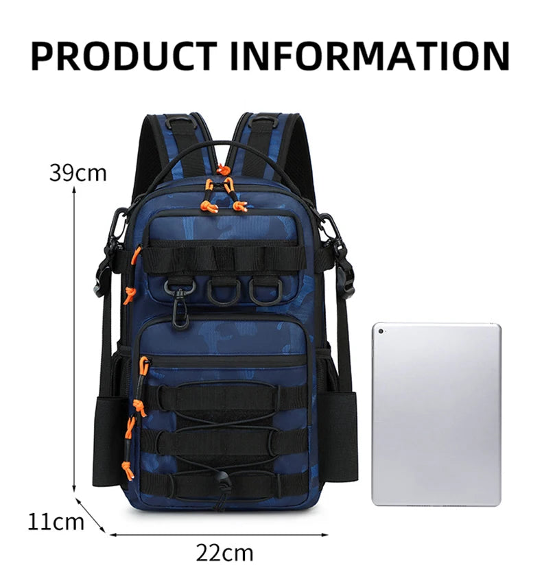 Lure climbing camping oxford backpack large capacity multi-pocket molle system - product image