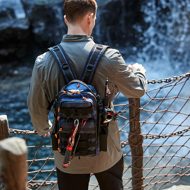 Lure climbing camping oxford backpack large capacity multi-pocket molle system - product image