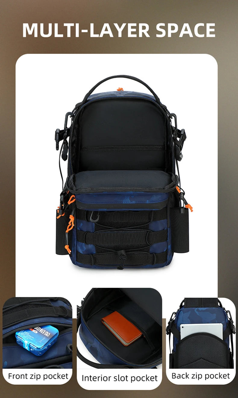Lure climbing camping oxford backpack large capacity multi-pocket molle system - product image
