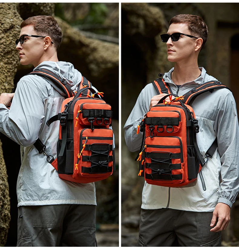 Lure climbing camping oxford backpack large capacity multi-pocket molle system - product image
