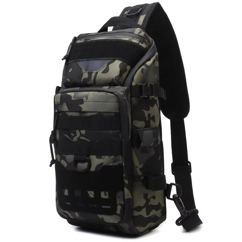 Men's fishing nylon chest bag tactical molle multi-pocket detachable strap - product image