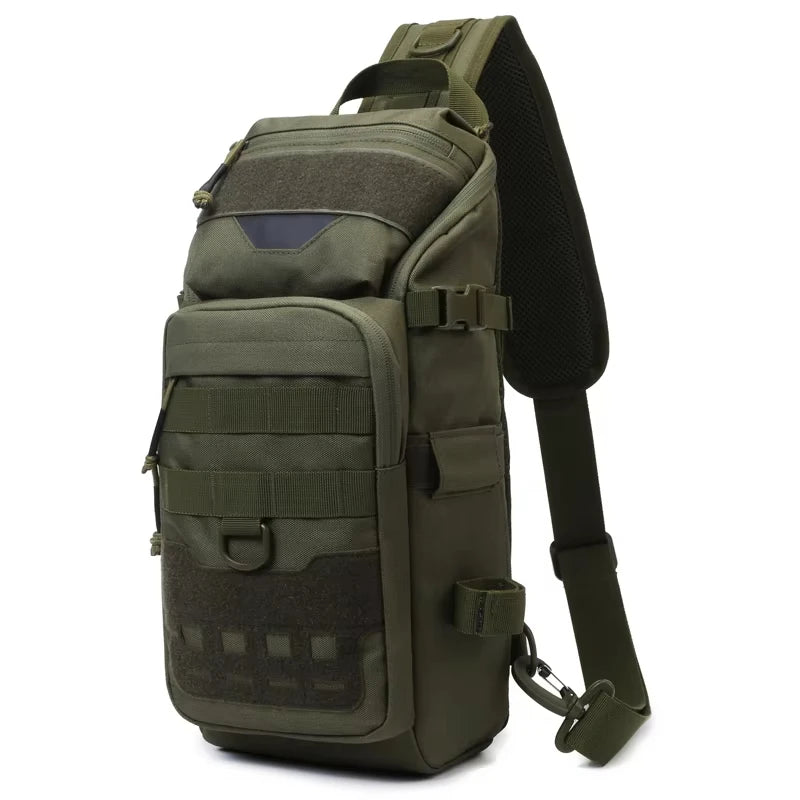 Men's fishing nylon chest bag tactical molle multi-pocket detachable strap - product image