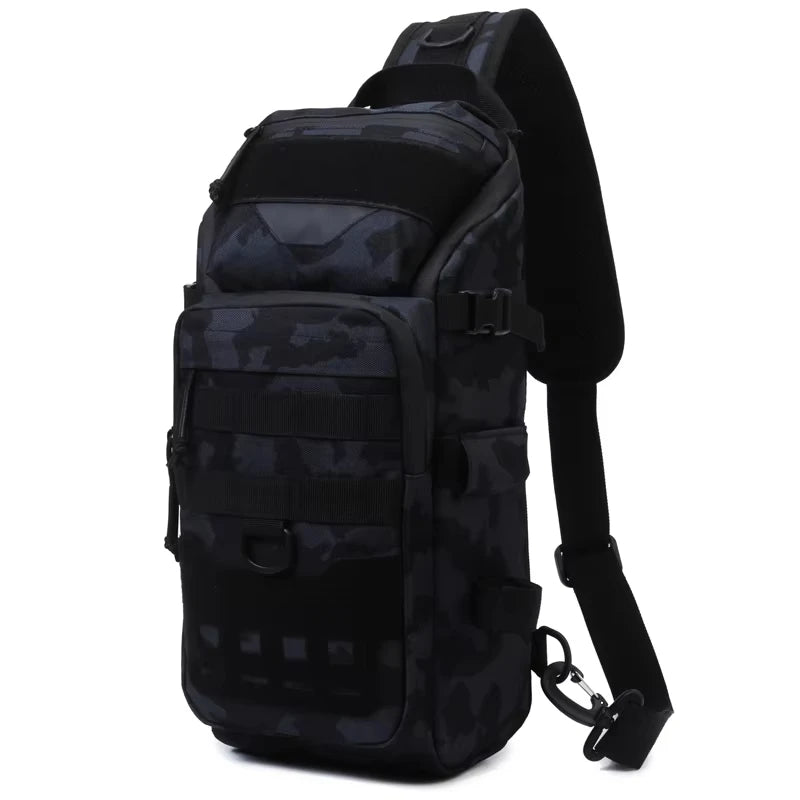 Men's fishing nylon chest bag tactical molle multi-pocket detachable strap - product image