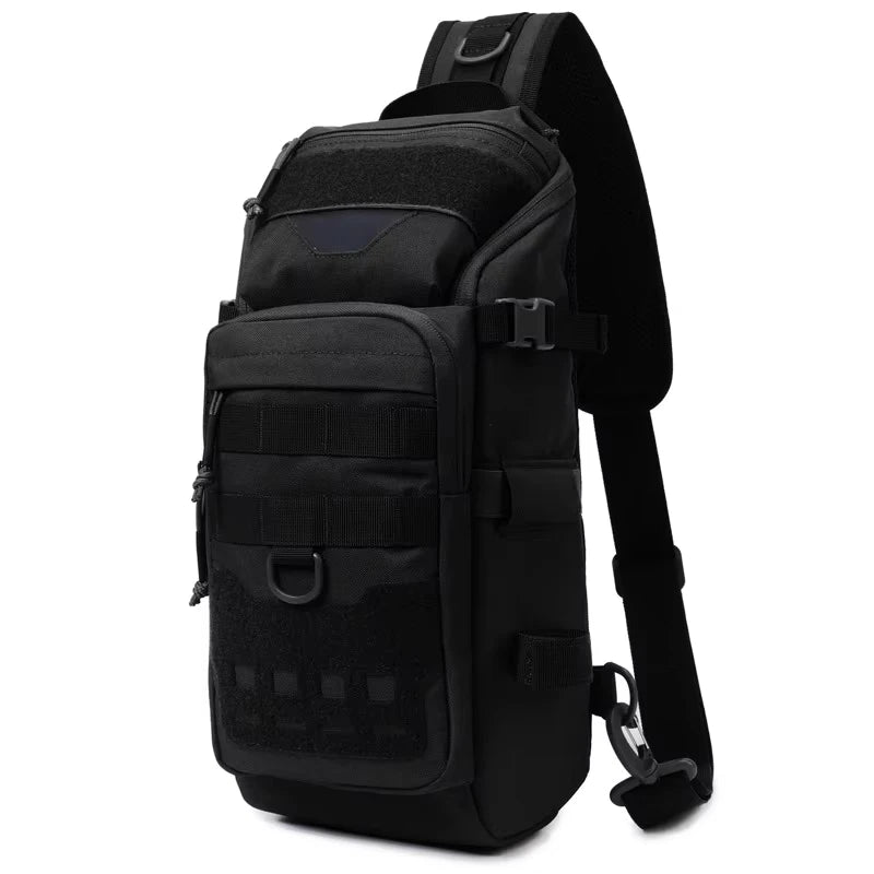 Men's fishing nylon chest bag tactical molle multi-pocket detachable strap - product image