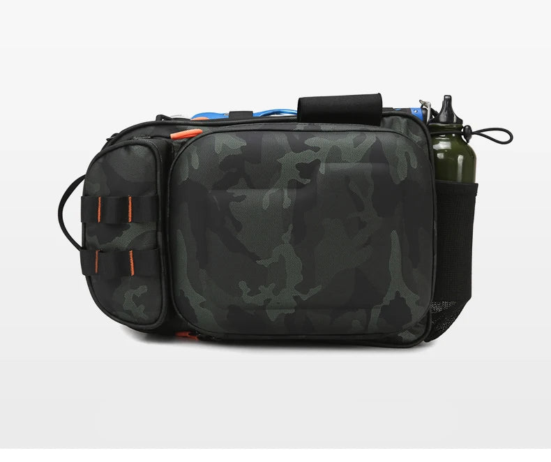 Men's oxford tactical backpack molle system fishing rod holders multi-pocket - product image