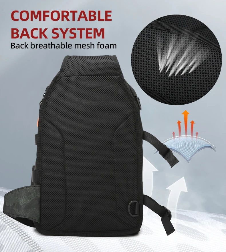 Men's oxford tactical backpack molle system fishing rod holders multi-pocket - product image