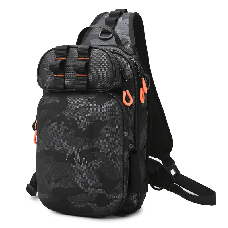 Men's oxford tactical backpack molle system fishing rod holders multi-pocket - product image