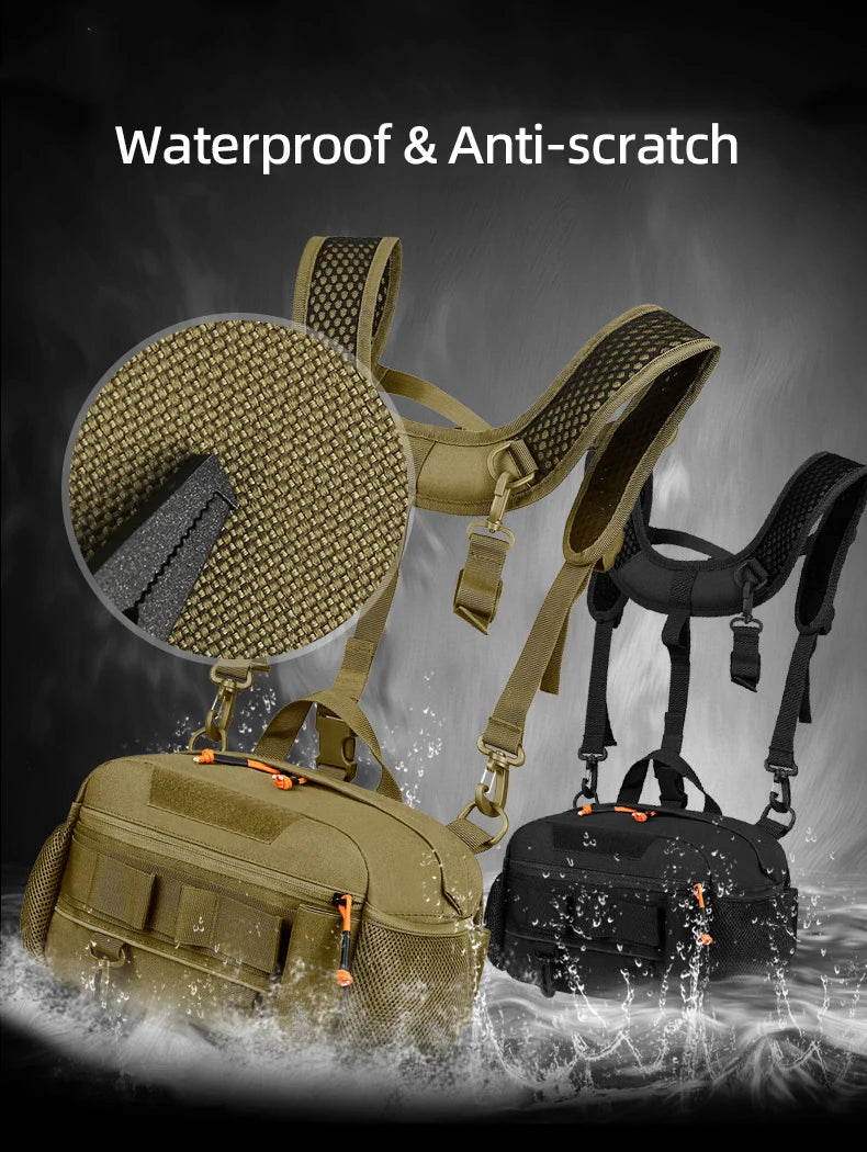 Men's oxford tactical hiking vest backpack detachable straps molle system - product image