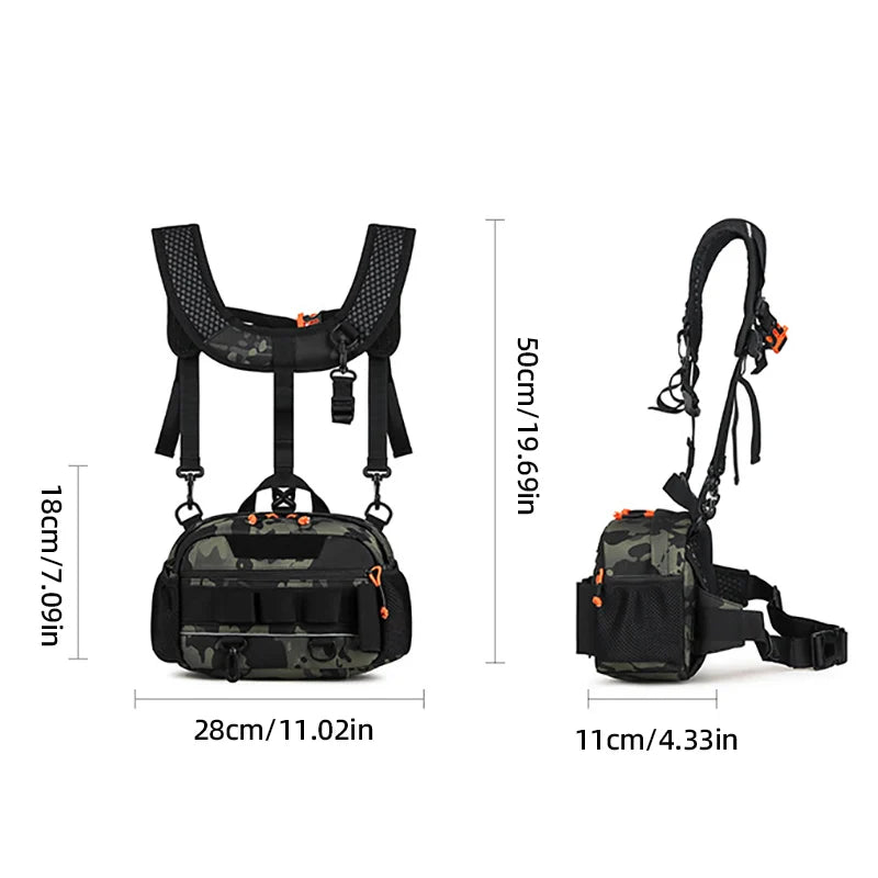 Men's oxford tactical hiking vest backpack detachable straps molle system - product image