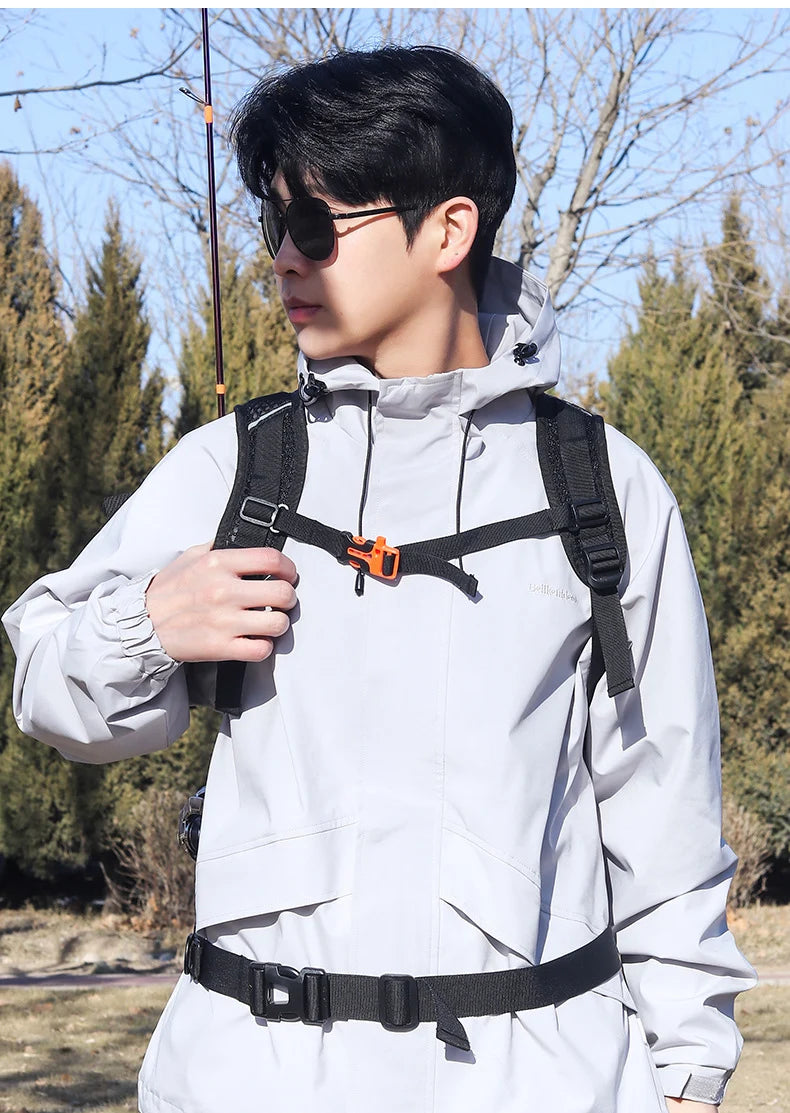 Men's oxford tactical hiking vest backpack detachable straps molle system - product image