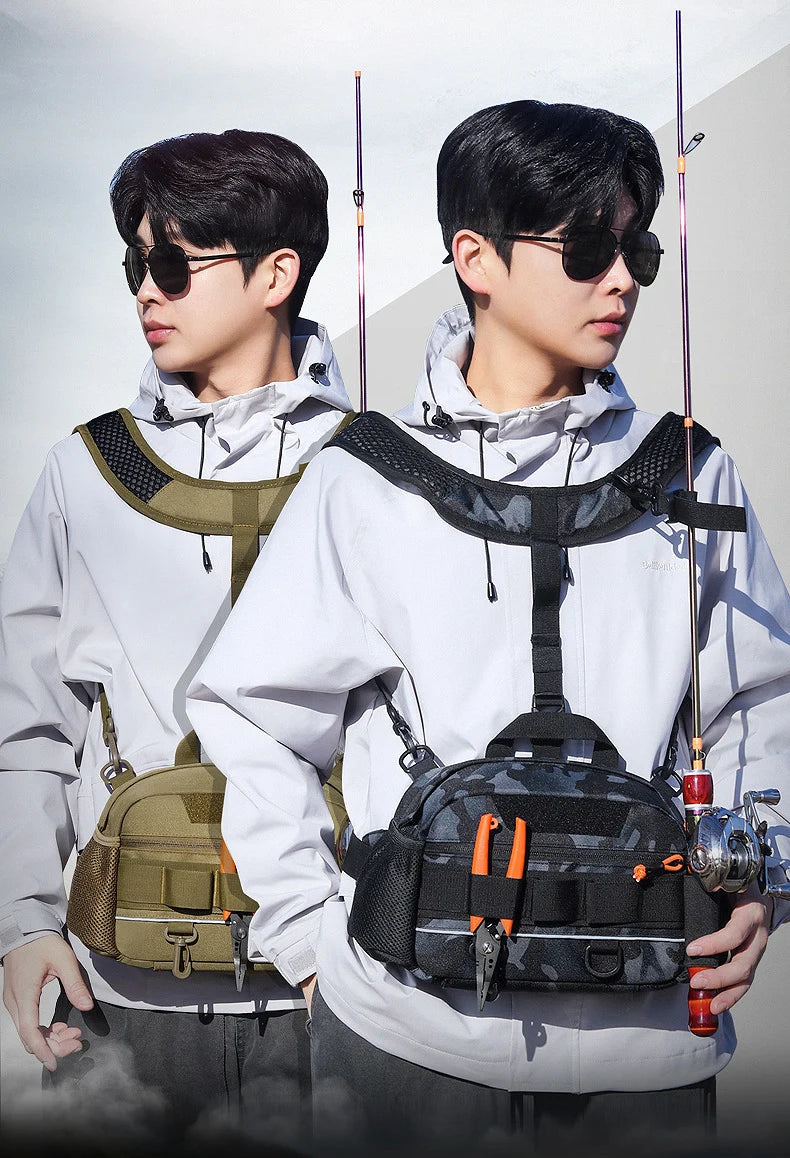 Men's oxford tactical hiking vest backpack detachable straps molle system - product image