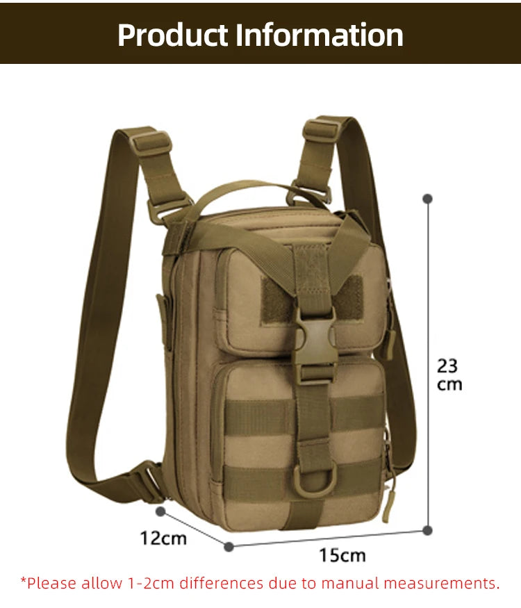 Mini tactical nylon backpack molle system detachable shoulder straps multi-pocket - product image