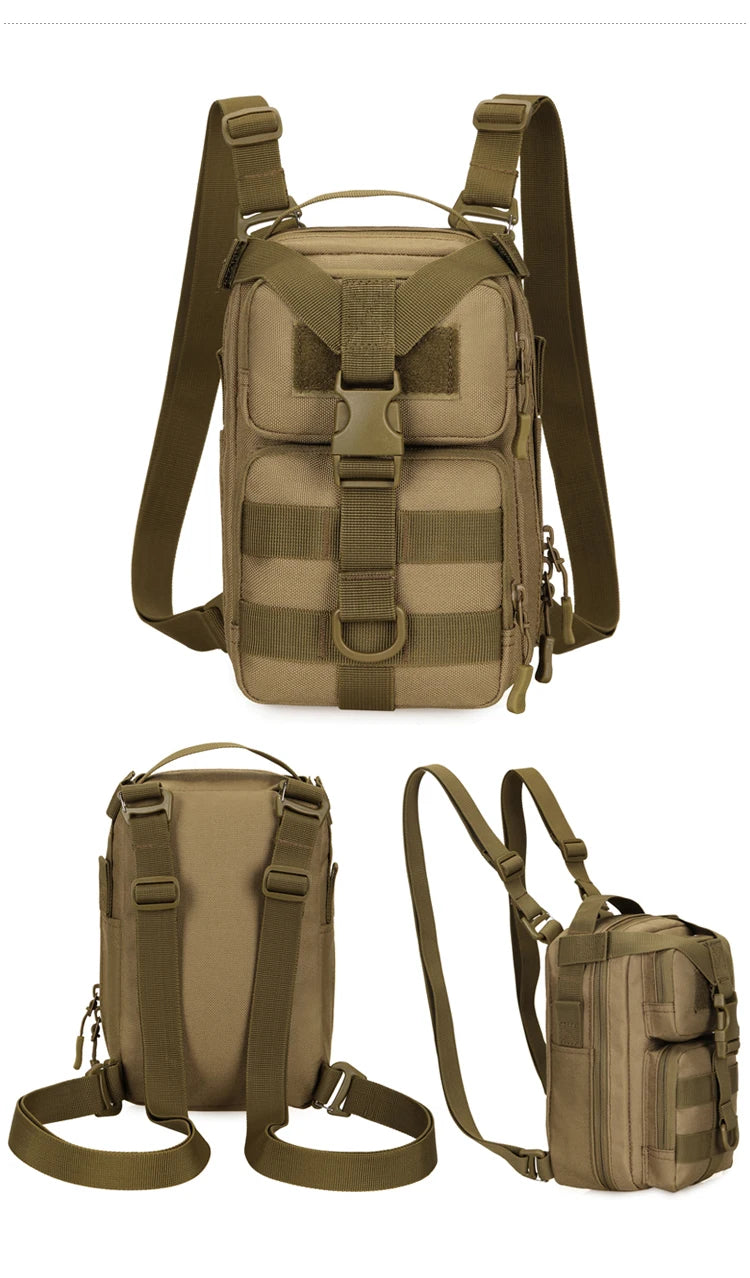 Mini tactical nylon backpack molle system detachable shoulder straps multi-pocket - product image