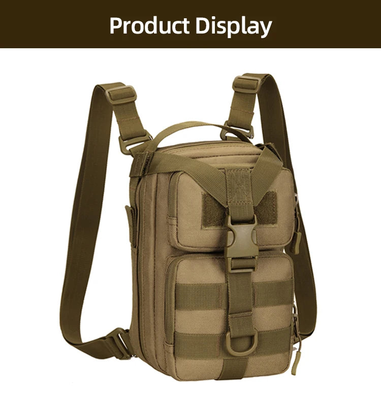Mini tactical nylon backpack molle system detachable shoulder straps multi-pocket - product image