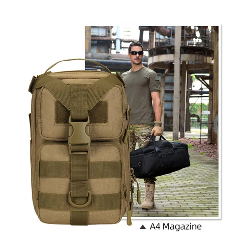 Mini tactical nylon backpack molle system detachable shoulder straps multi-pocket - product image