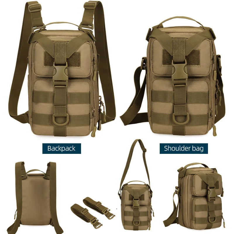 Mini tactical nylon backpack molle system detachable shoulder straps multi-pocket - product image