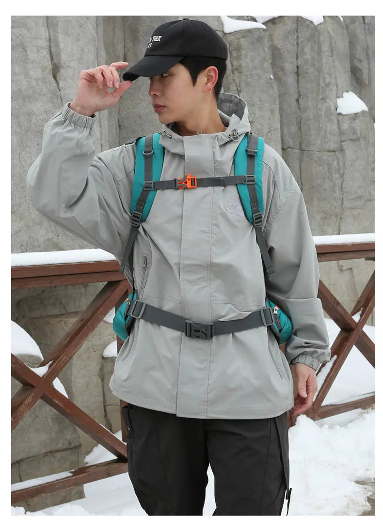 Nylon 60l camping backpack rain cover reflective stripes multi-pocket - product image