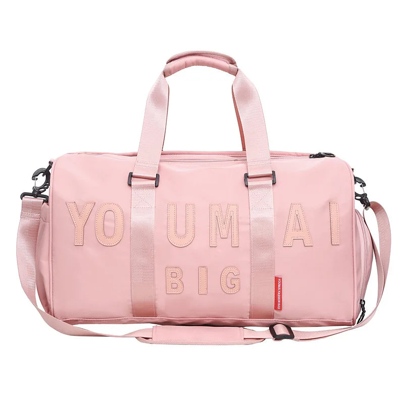 Nylon duffel bag with wet dry separation and shoe compartment - product image
