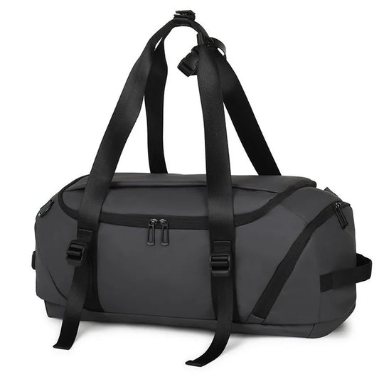 Nylon fitness gym shoulder duffel with independent shoe compartment - product image