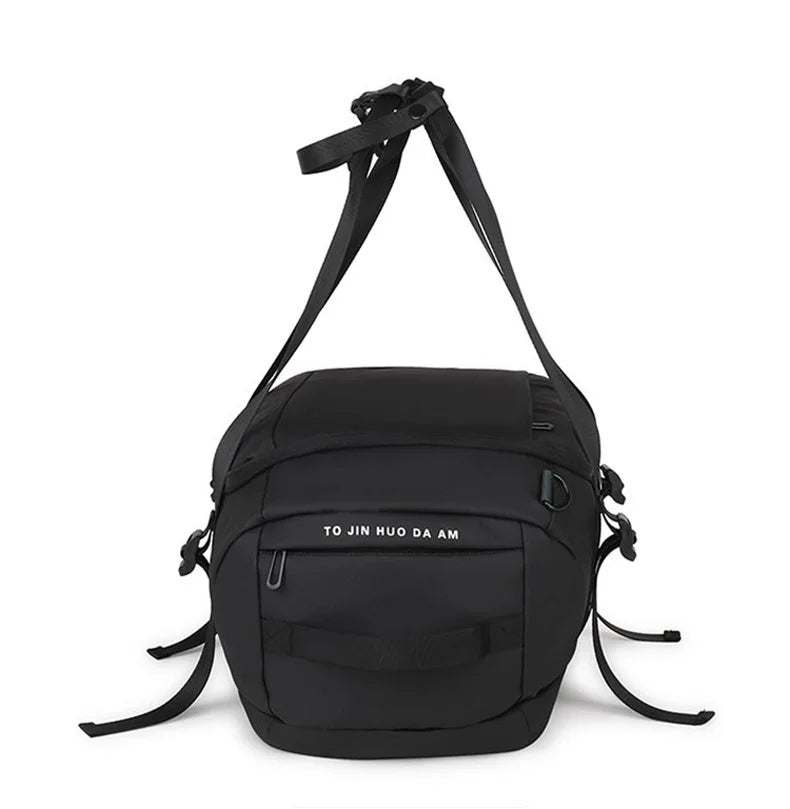 Nylon fitness gym shoulder duffel with independent shoe compartment - product image