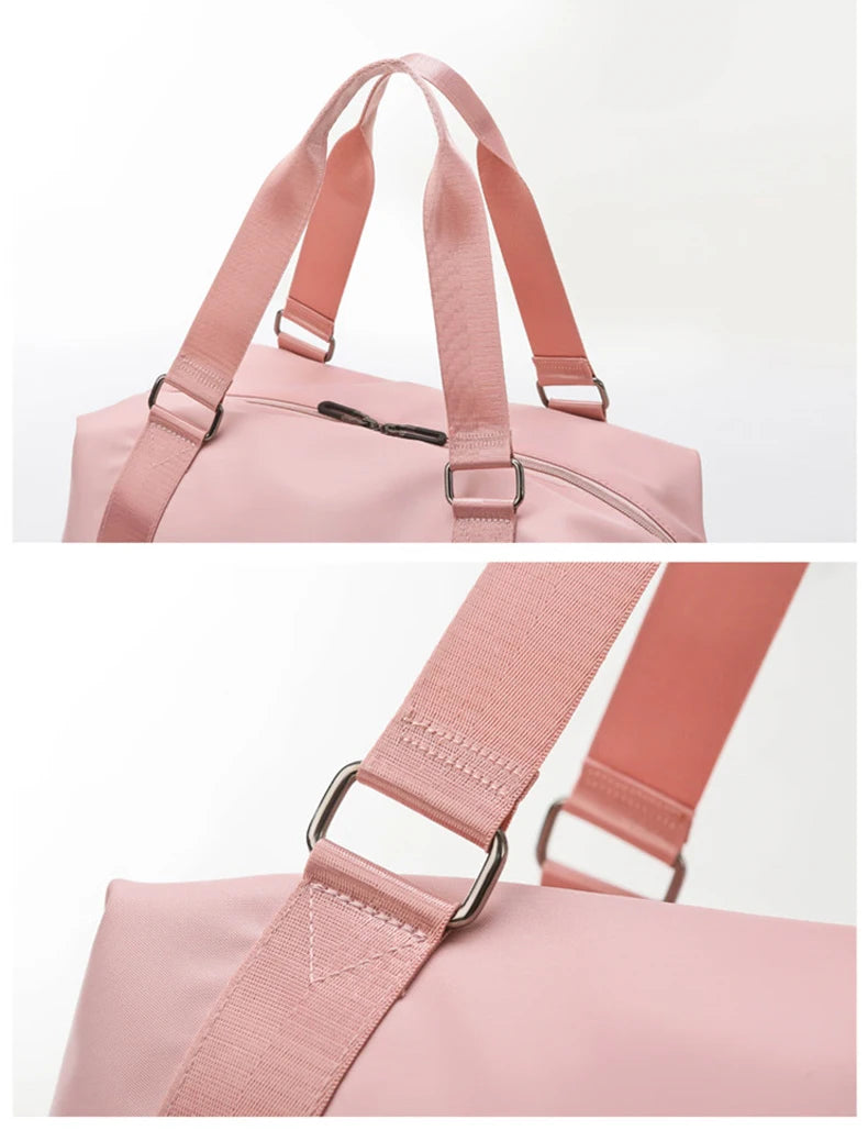 Nylon foldable waterproof fitness crossbody gym bag with adjustable straps - product image