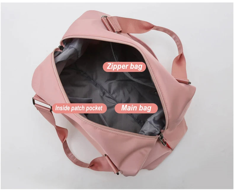 Nylon foldable waterproof fitness crossbody gym bag with adjustable straps - product image