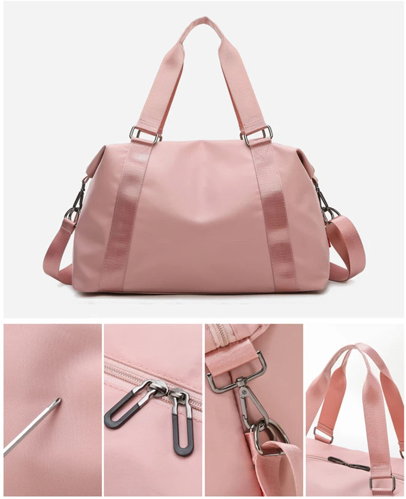 Nylon foldable waterproof fitness crossbody gym bag with adjustable straps - product image