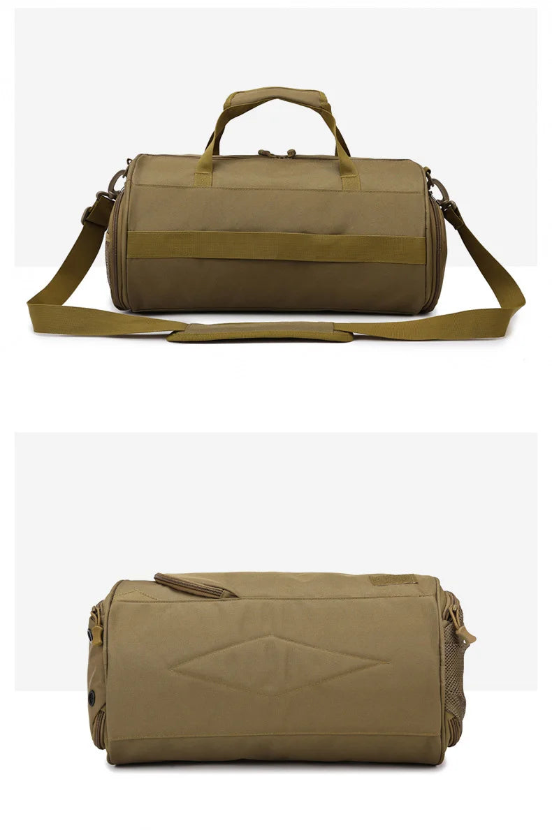 Nylon gym bag with dry wet separation and detachable shoulder strap - product image