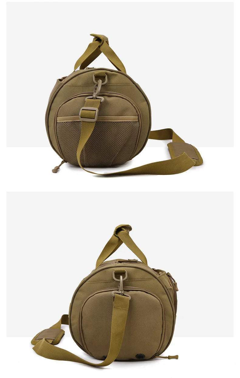 Nylon gym bag with dry wet separation and detachable shoulder strap - product image