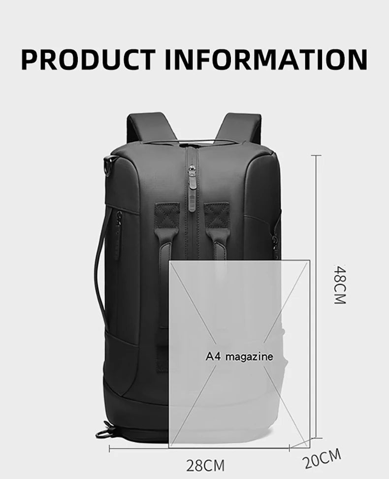 Nylon gym fitness bag with shoes pocket wet dry multi-compartment outdoor use - product image