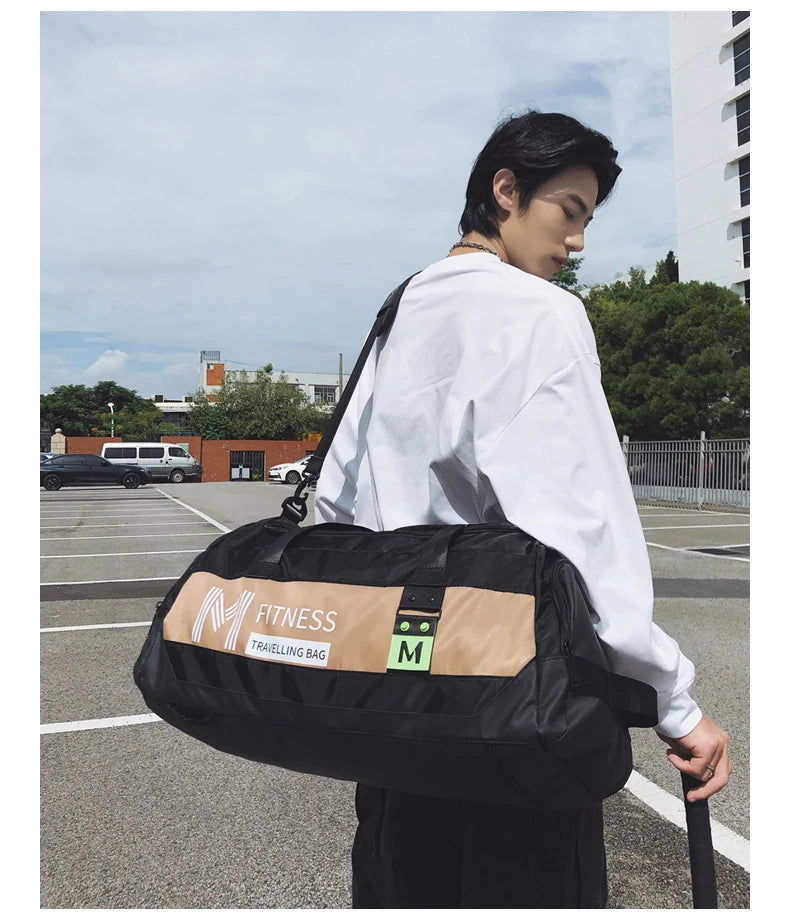 Nylon gym fitness yoga duffel bag wet dry separation large capacity multi-pocket - product image