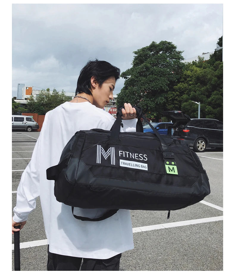 Nylon gym fitness yoga duffel bag wet dry separation large capacity multi-pocket - product image