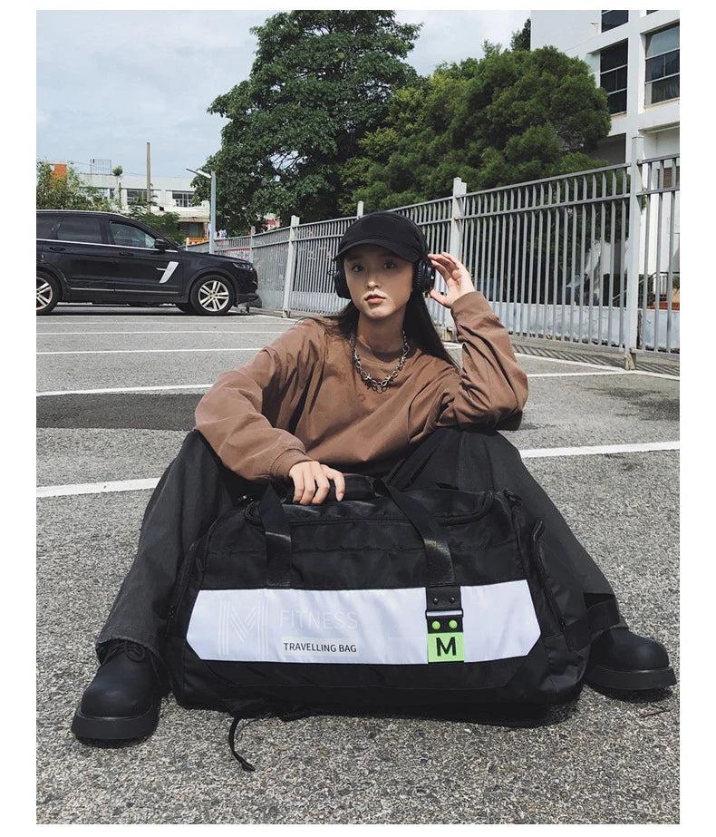 Nylon gym fitness yoga duffel bag wet dry separation large capacity multi-pocket - product image