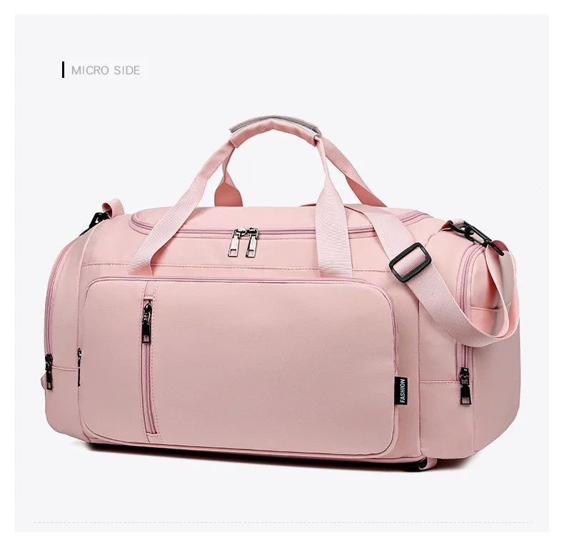 Nylon large capacity fitness bag with dry wet separation and shoe compartment - product image
