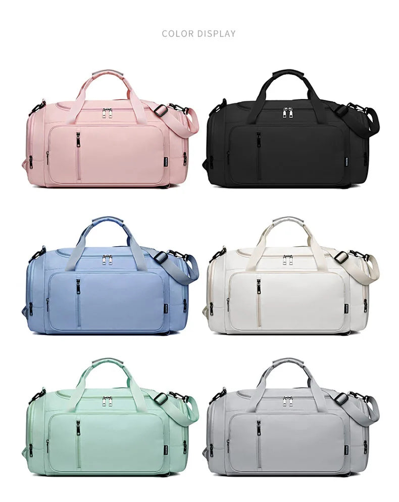 Nylon large capacity fitness bag with dry wet separation and shoe compartment - product image