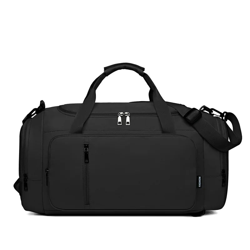 Nylon large capacity fitness bag with dry wet separation and shoe compartment - product image