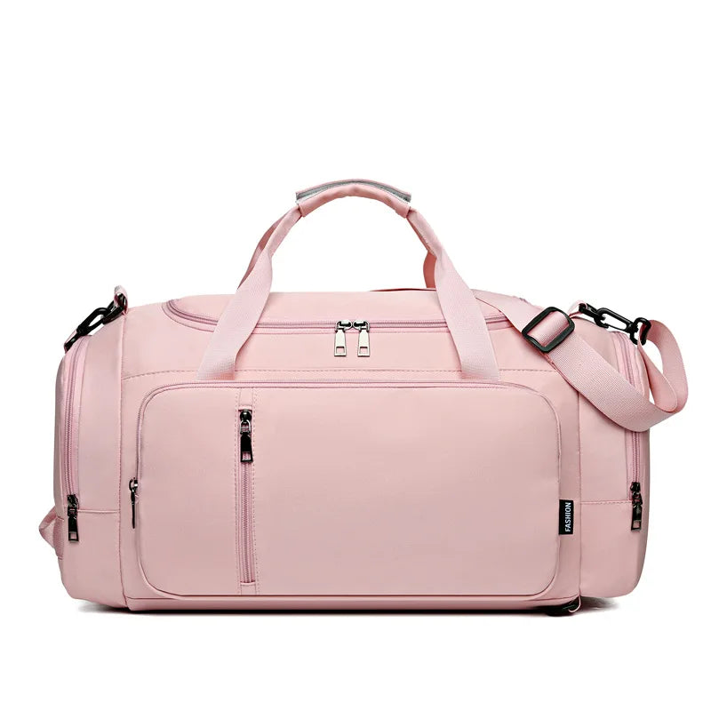 Nylon large capacity fitness bag with dry wet separation and shoe compartment - product image
