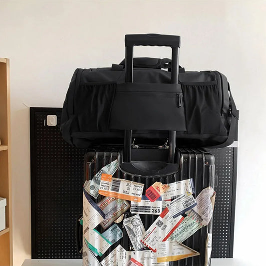 Nylon large capacity fitness bag with dry wet separation and shoes pocket - product image