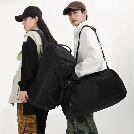Nylon large capacity fitness bag with dry wet separation and shoes pocket - product image