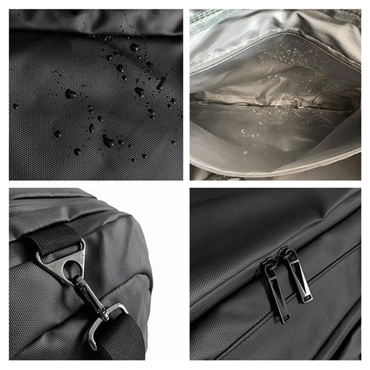 Nylon large capacity fitness bag with dry wet separation and shoes pocket - product image