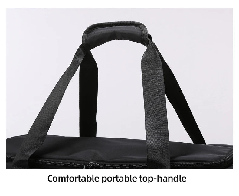 Nylon large capacity travel duffel with wet dry separation and trolley strap - product image