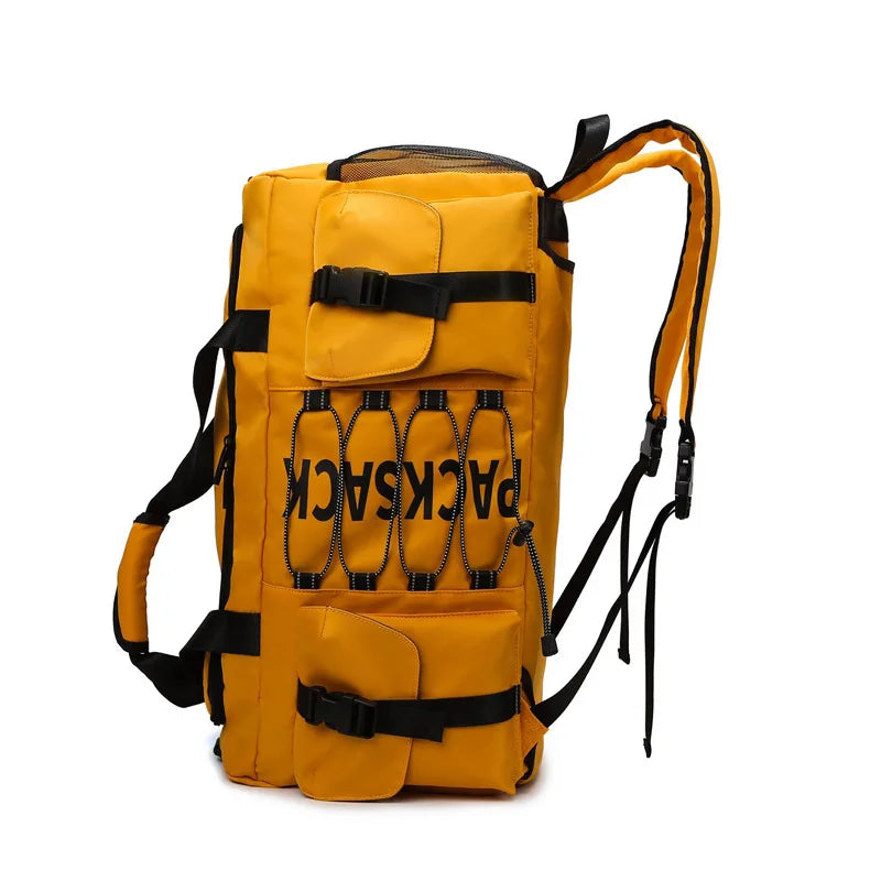 Nylon large capacity travel duffel with wet dry separation and trolley strap - product image