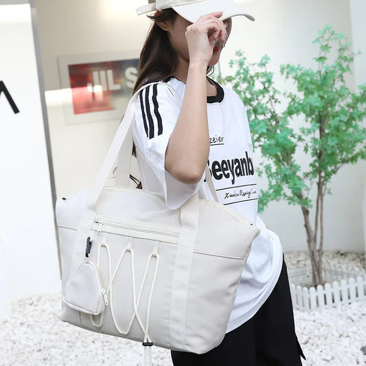 Nylon outdoor gym fitness duffel bag with dry wet separation and shoulder strap - product image