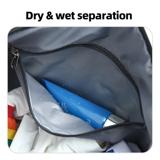 Nylon outdoor gym fitness duffel bag with dry wet separation and shoulder strap - product image