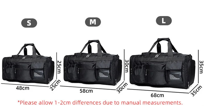 Nylon outdoor travel fitness bag with shoe pocket and multiple sizes - product image
