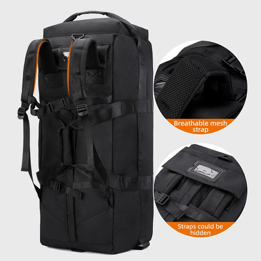 Nylon oversized mountaineering backpack with multiple compartments - product image