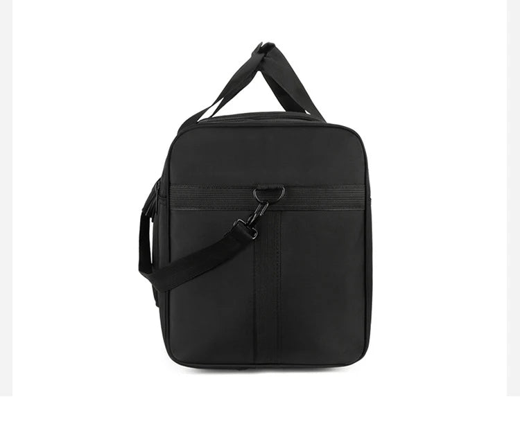 Nylon oversized tactical duffle bag with multiple compartments and trolley strap - product image