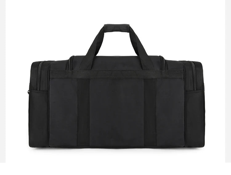 Nylon oversized tactical duffle bag with multiple compartments and trolley strap - product image