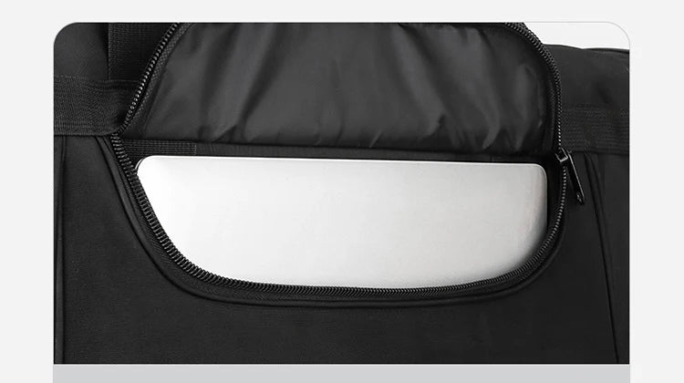 Nylon oversized tactical duffle bag with multiple compartments and trolley strap - product image