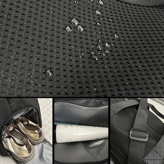 Nylon sports duffel bag with wet dry separation and independent shoe compartment - product image